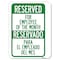 Signmission Reserved for Employee of the Month Reservado Para El Empleado Del Mes, A-1824-23206 A-1824-23206 - alternate 1